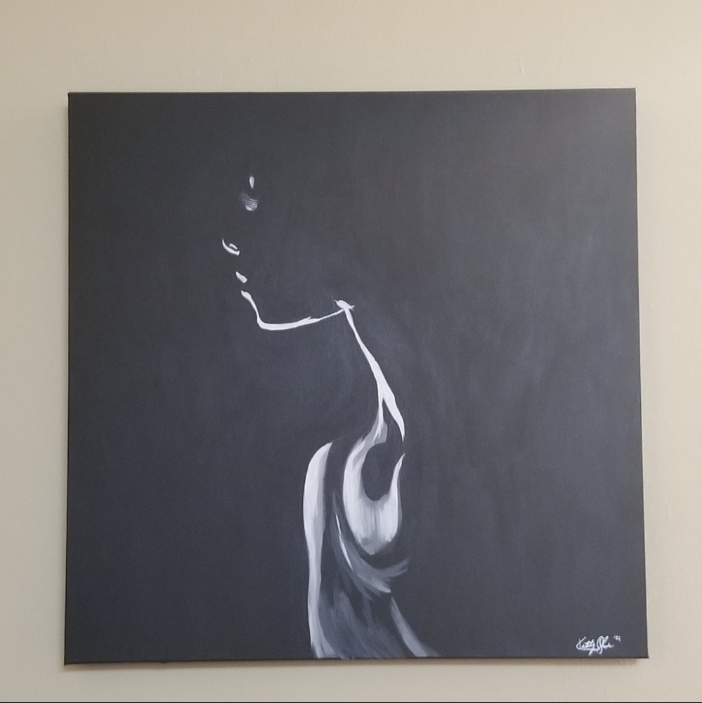 Acrylic Painting Black and White HANDMADE